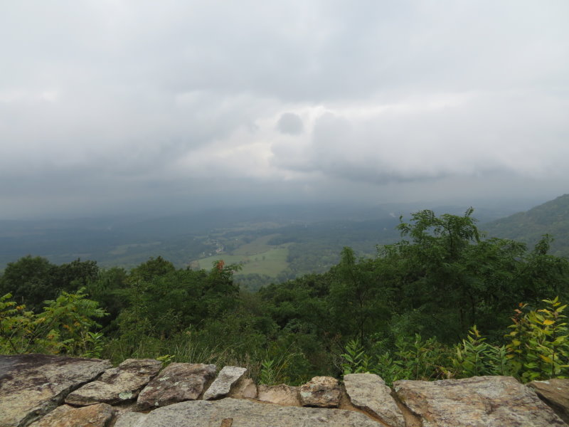 Starting out overlooking the Shenandoah River Valley, cloud cover restricting the view